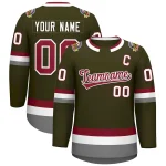 Custom Kelly Green Gold-White Classic Style Hockey Jersey