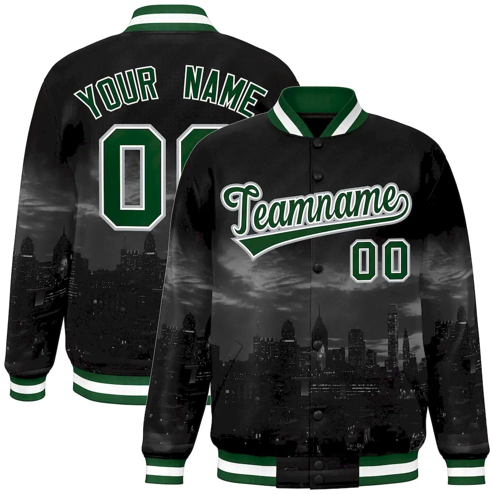 Custom Aqua Black-Aqua Varsity Full-Snap Letterman Classic Jacket Hoodie