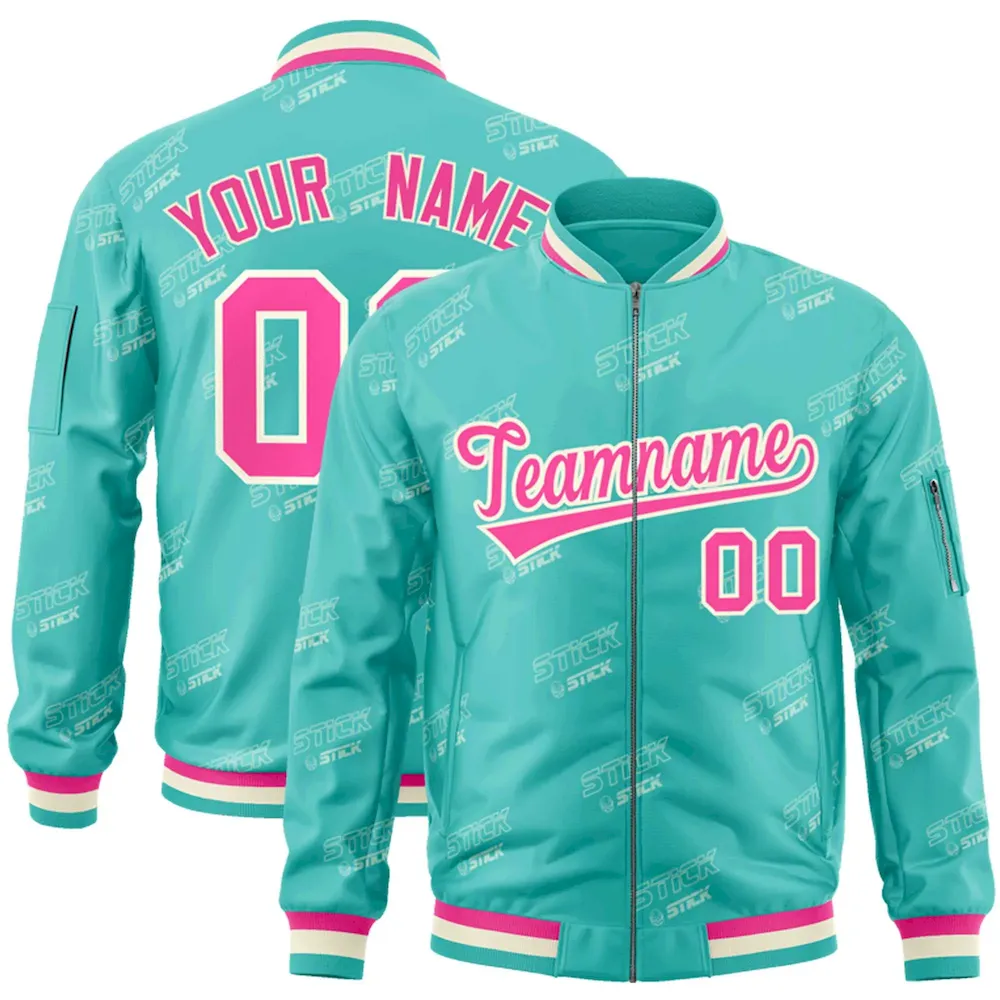 Custom White Bright Green Varsity Full-Zip Letterman Classic Jacket Hoodie