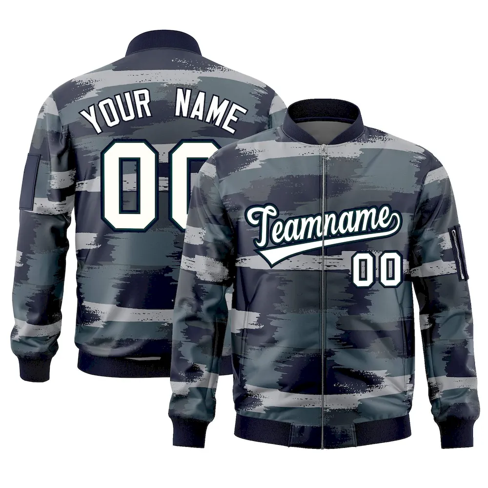Custom Gold Royal Varsity Full-Zip Letterman Classic Jacket Hoodie