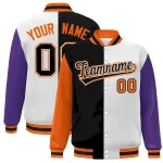 Custom Navy Orange Navy-White Classic Style Hockey Jersey