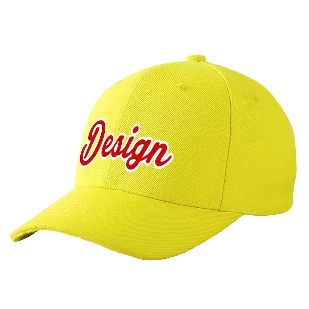Custom Yellow Purple-White Curved Eaves Sport Design Baseball Cap