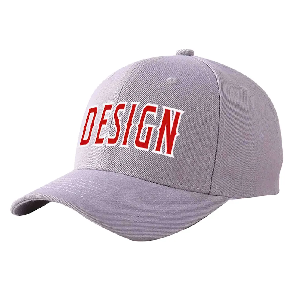 Custom Gray Vintage USA Flag-Gold Curved Eaves Sport Design Baseball Cap