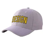 Custom Gray Royal-White Curved Eaves Sport Design Baseball Cap