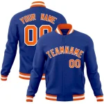 Custom Royal Black-White Raglan Sleeves Varsity Full-Snap Letterman Jacket