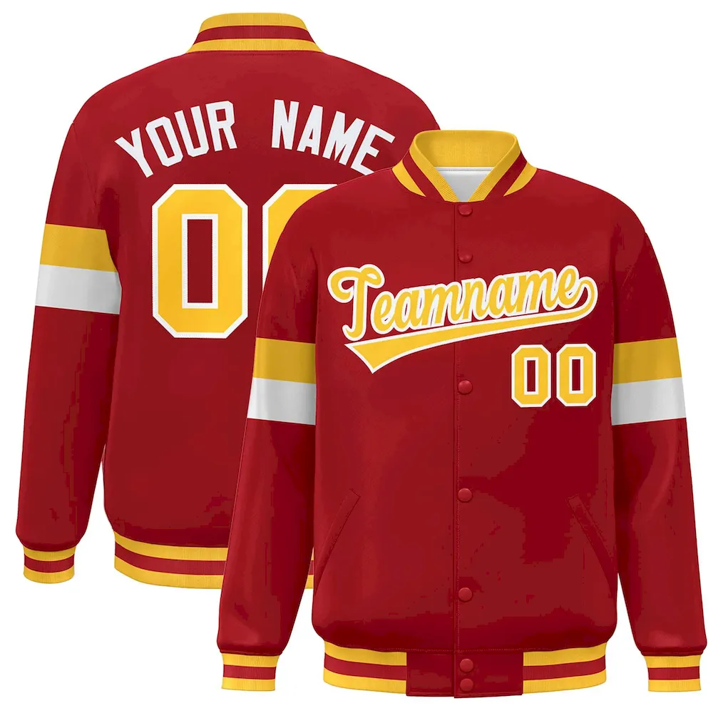 Custom Khaki Red-Gold Classic Style Hockey Jersey