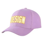 Custom Light Purple Pink-White Curved Eaves Sport Design Baseball Cap