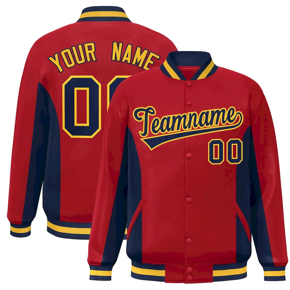 Custom Gray Navy White-Red Classic Style Hockey Jersey