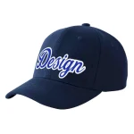 Custom Navy Royal-White Curved Eaves Sport Design Baseball Cap
