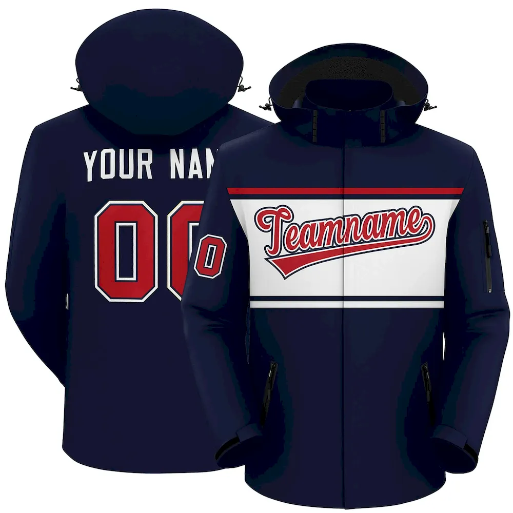 Custom Aqua White-Red Classic Style Hockey Jersey
