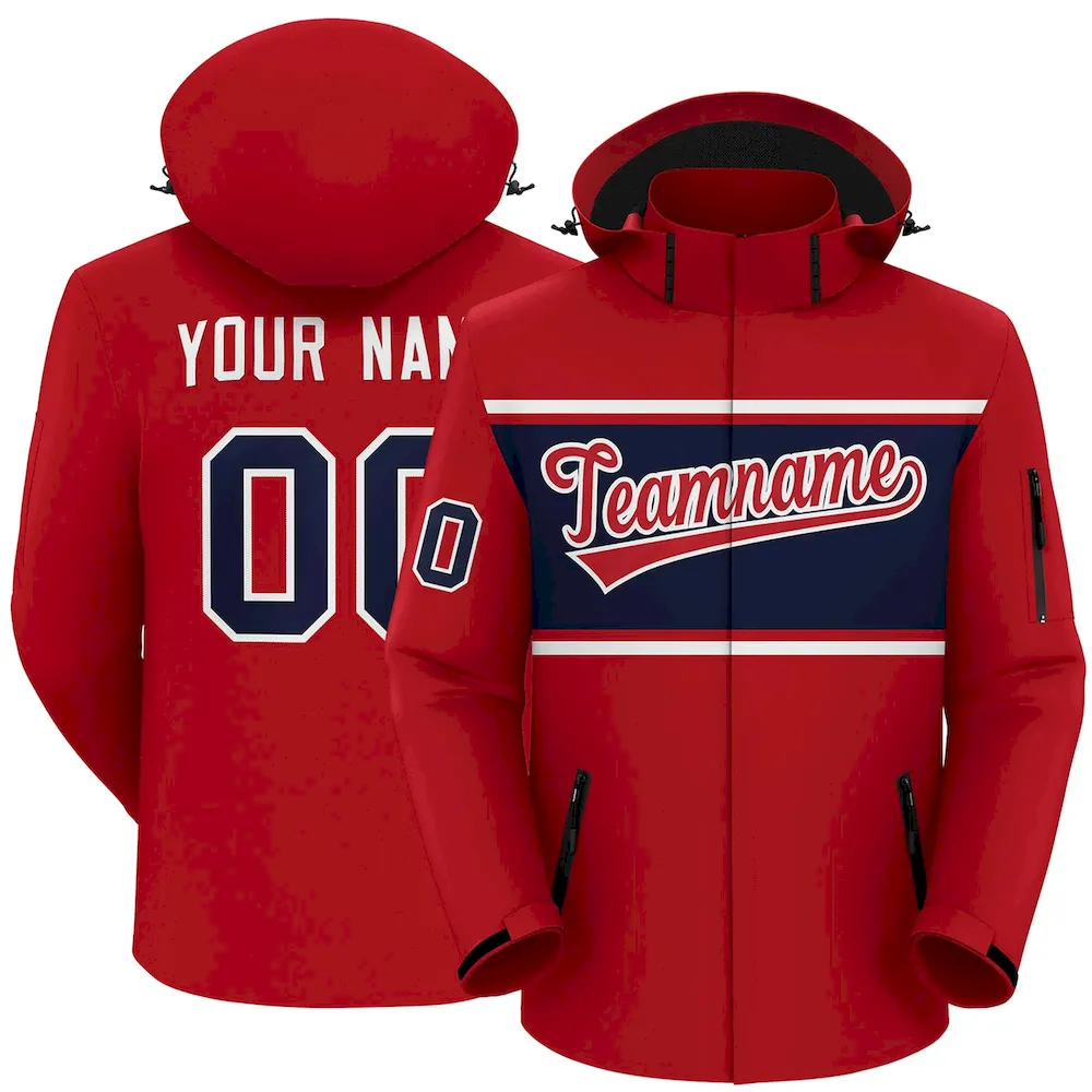 Custom Red White-Black Classic Style Hockey Jersey