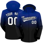 Custom Royal Black Gradient Fashion Outdoor Hooded Waterproof Jacket