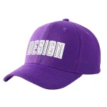 Custom Purple Gray-White Curved Eaves Sport Design Baseball Cap