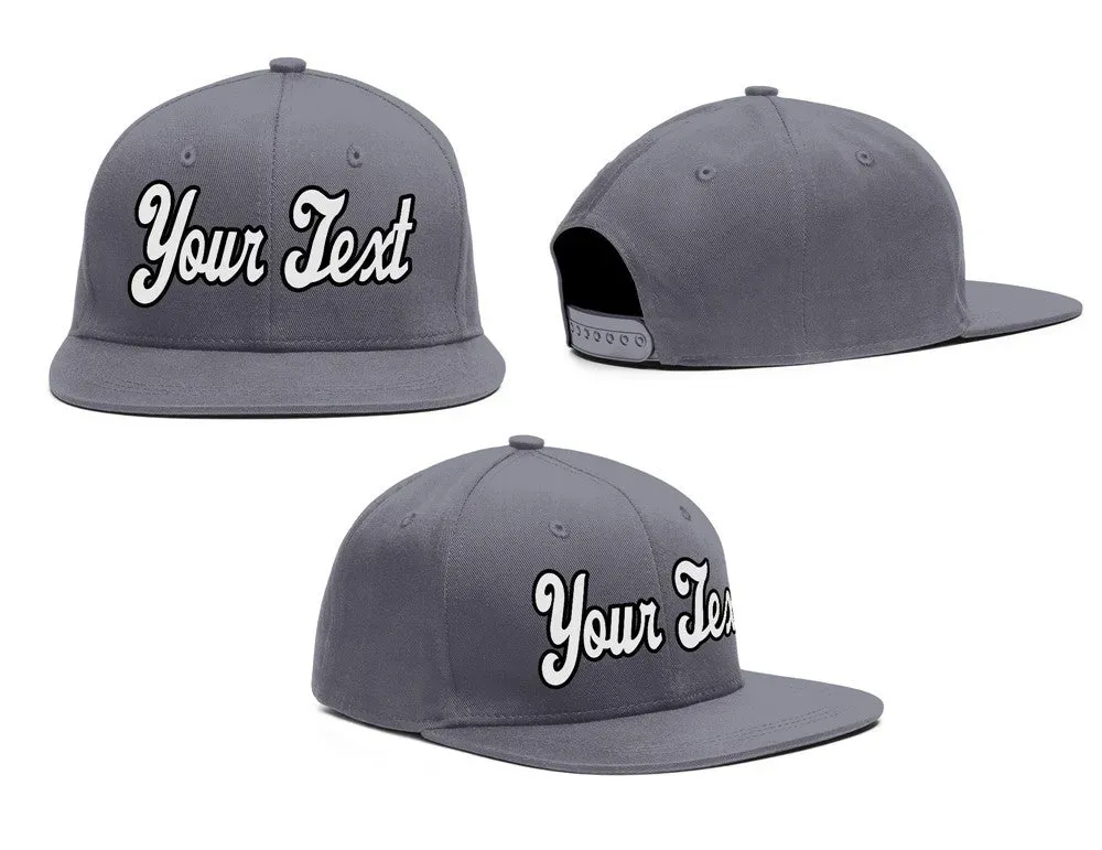 Custom Dark Gray Black-White Casual Sport Baseball Cap