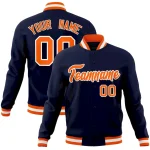 Custom Navy Red-White Classic Style Varsity Full-Snap Letterman Jacket