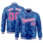 Custom Orange Varsity Full-Zip Hawaii Letterman Bomber Jacket