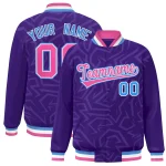 Custom Purple White-Red Classic Style Hockey Jersey