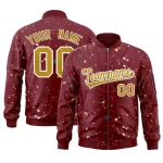 Custom Crimson Royal Varsity Full-Zip Splash Graffiti Pattern Letterman Jacket