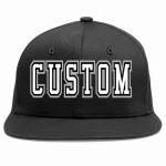 Custom Black White-Black Casual Sport Baseball Cap