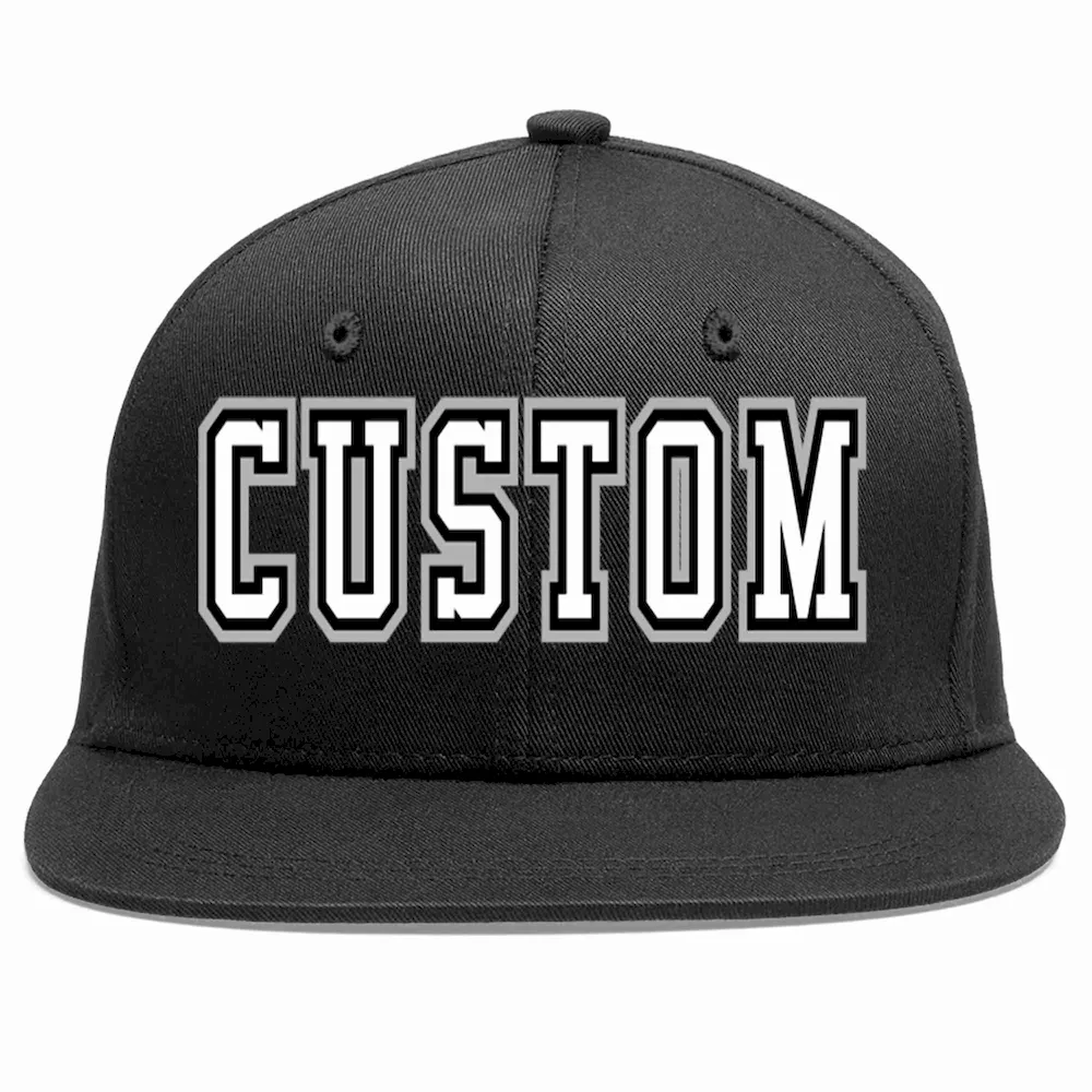 Custom Black White-Black Casual Sport Baseball Cap