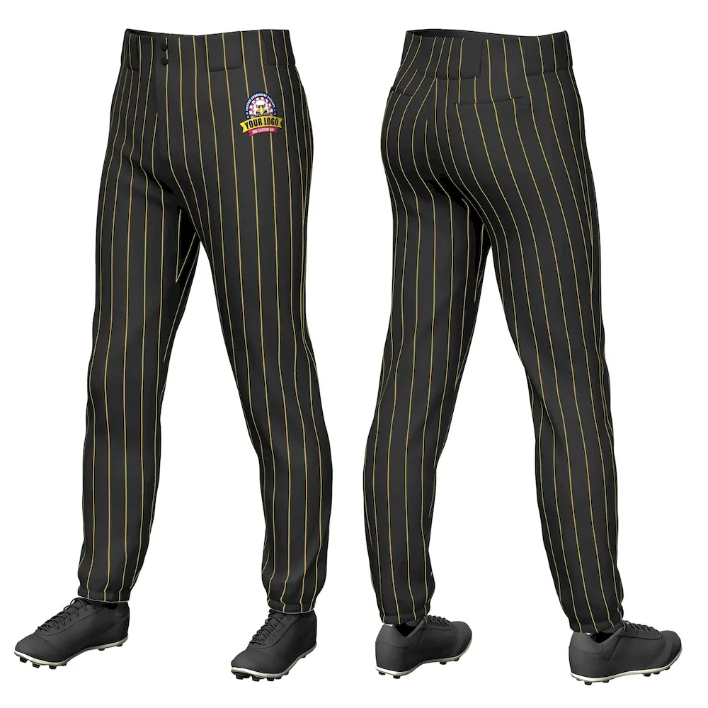 Custom White Navy Pinstripe Fit Stretch Practice Loose-fit Baseball Pants