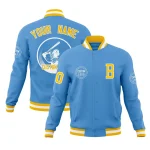 Custom Orange Full-Snap Varsity Personalized Letterman Baseball Coats Jacket