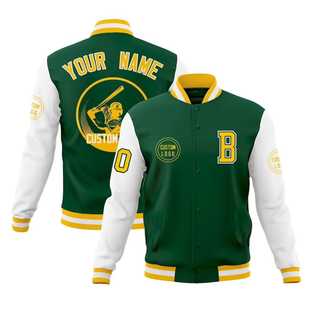Custom Gray Royal Raglan Sleeves Full-Snap Varsity Personalized Letterman Baseball Coats Jacket