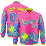 Custom Midnight Green Pink-White Classic Style Hockey Jersey