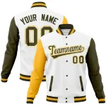 Custom Gray Navy Full-Snap Varsity Raglan Sleeves Letterman Baseball Jacket
