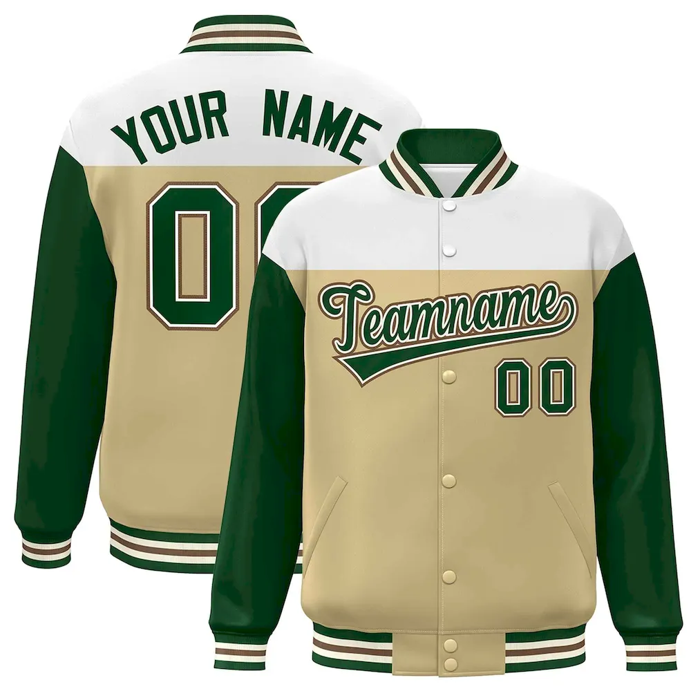 Custom Khaki Royal White-Red Classic Style Hockey Jersey