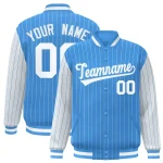 Custom Powder Blue Kelly Green-White Classic Style Hockey Jersey