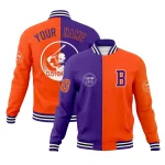 Custom Red Royal Varsity Full-Snap Split Letterman Baseball Jacket