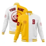Custom Gold Royal Varsity Full-Snap Split Letterman Baseball Jacket
