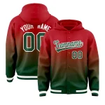 Custom Red White Varsity Full-Snap Letterman Gradient Jacket Hoodie