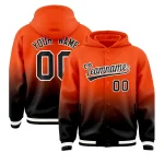 Custom Orange Navy Varsity Full-Snap Letterman Gradient Jacket Hoodie