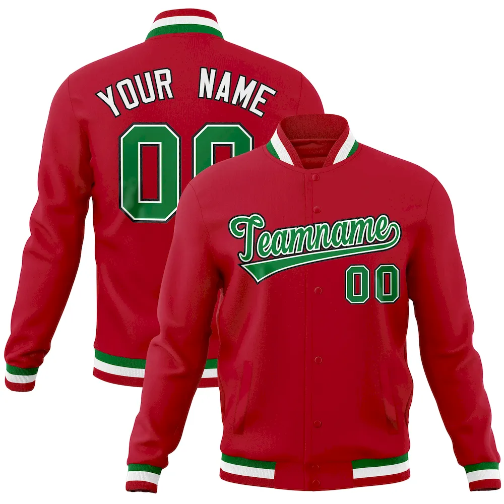 Custom White Classic Style Varsity Full-Snap Letterman Baseball Jersey