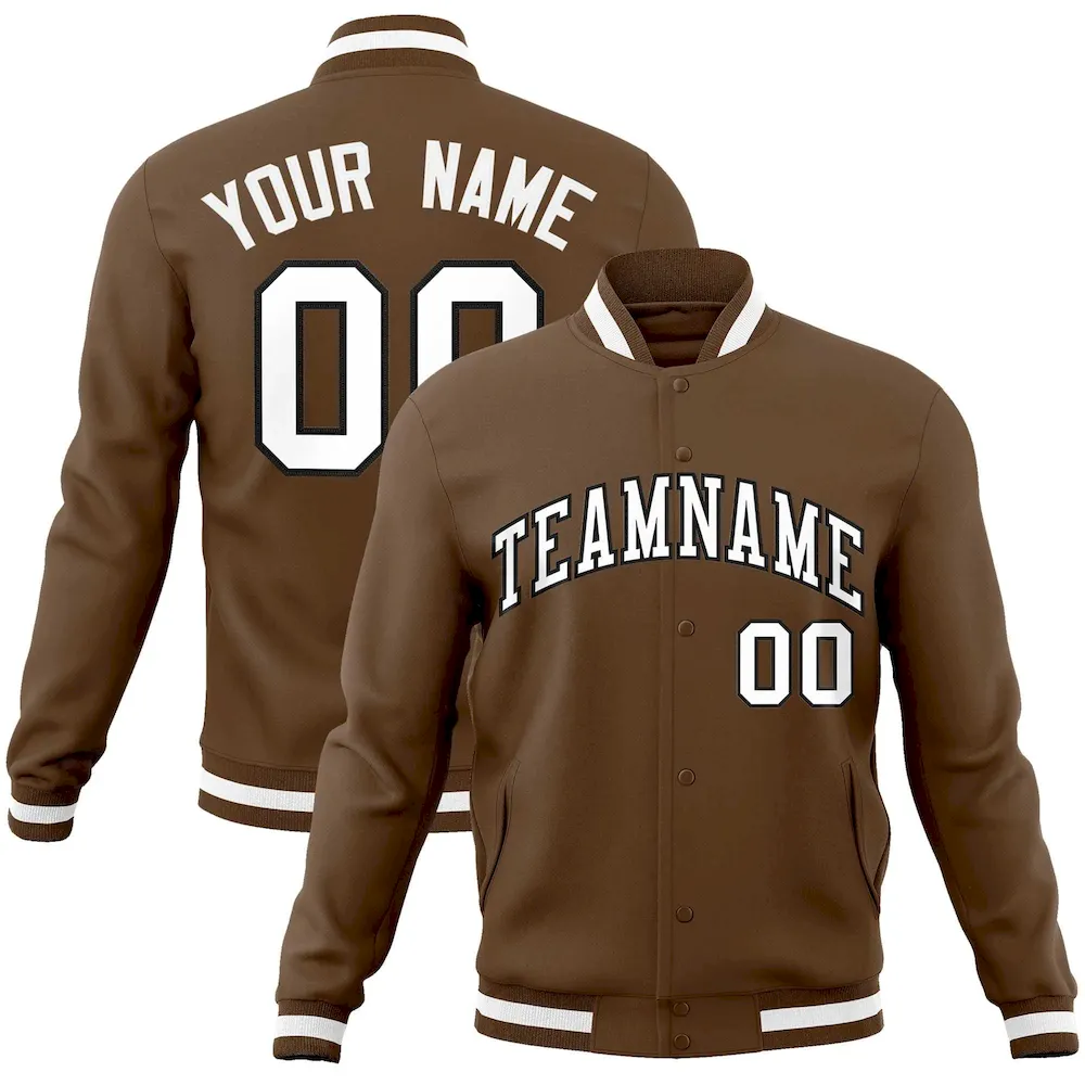Custom Royal Gold-White Classic Style Varsity Full-Snap Letterman Jacket