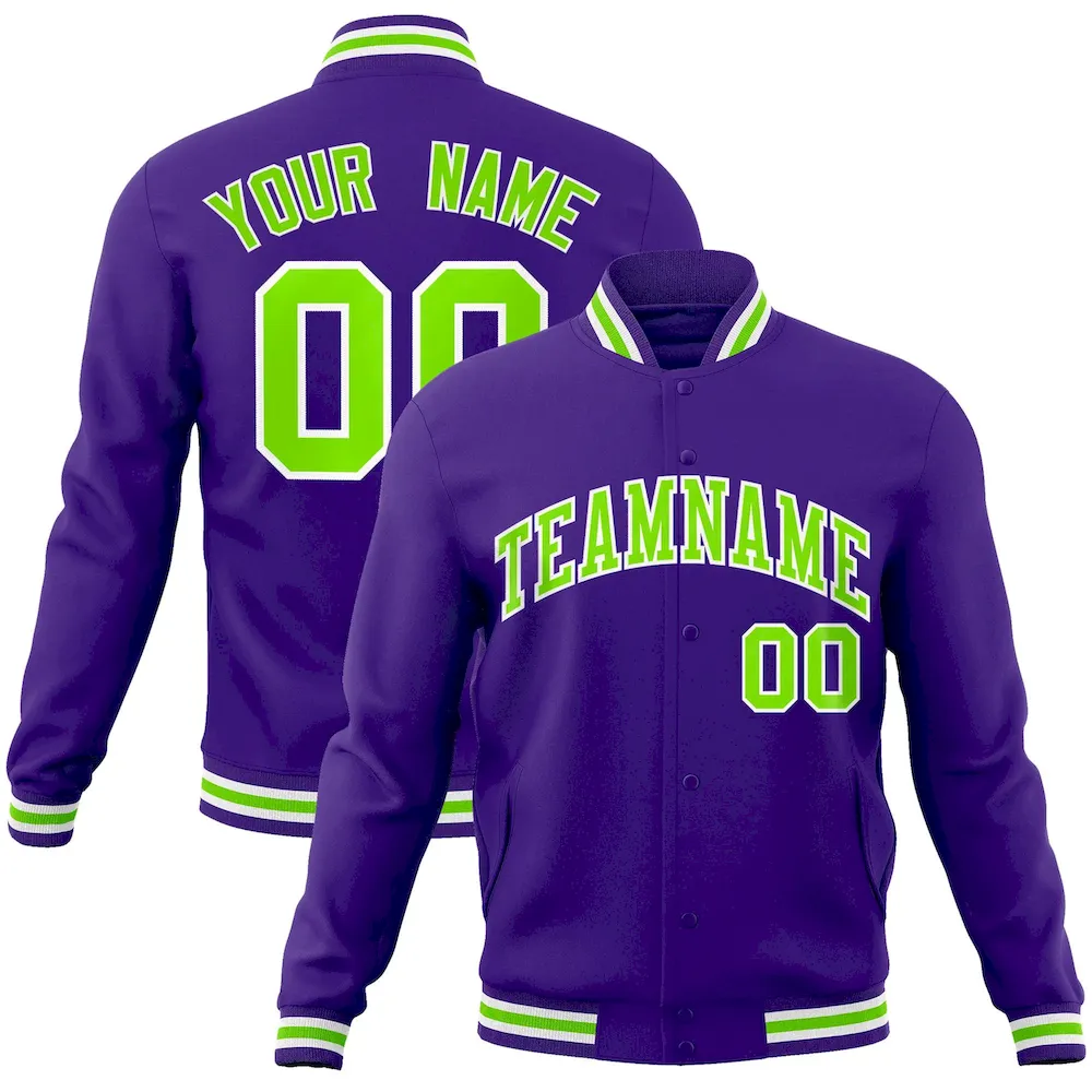 Custom Aqua White-Orange Classic Style Varsity Full-Snap Letterman Jacket
