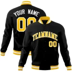 Custom White White-Navy Classic Style Varsity Full-Snap Letterman Jacket