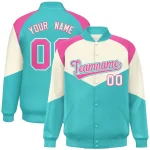 Custom White Light Blue-Black Raglan Sleeves Authentic Baseball Jersey