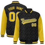 Custom Gold Orange-Kelly Green Color Block Personalized Raglan Sleeves Authentic Football Jersey