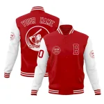 Custom Orange Aqua Raglan Sleeves Full-Snap Varsity Personalized Letterman Baseball Coats Jacket