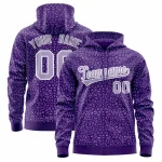Custom Purple Light Purple Varsity Full-Zip Letterman Leopard Print Jacket Hoodie