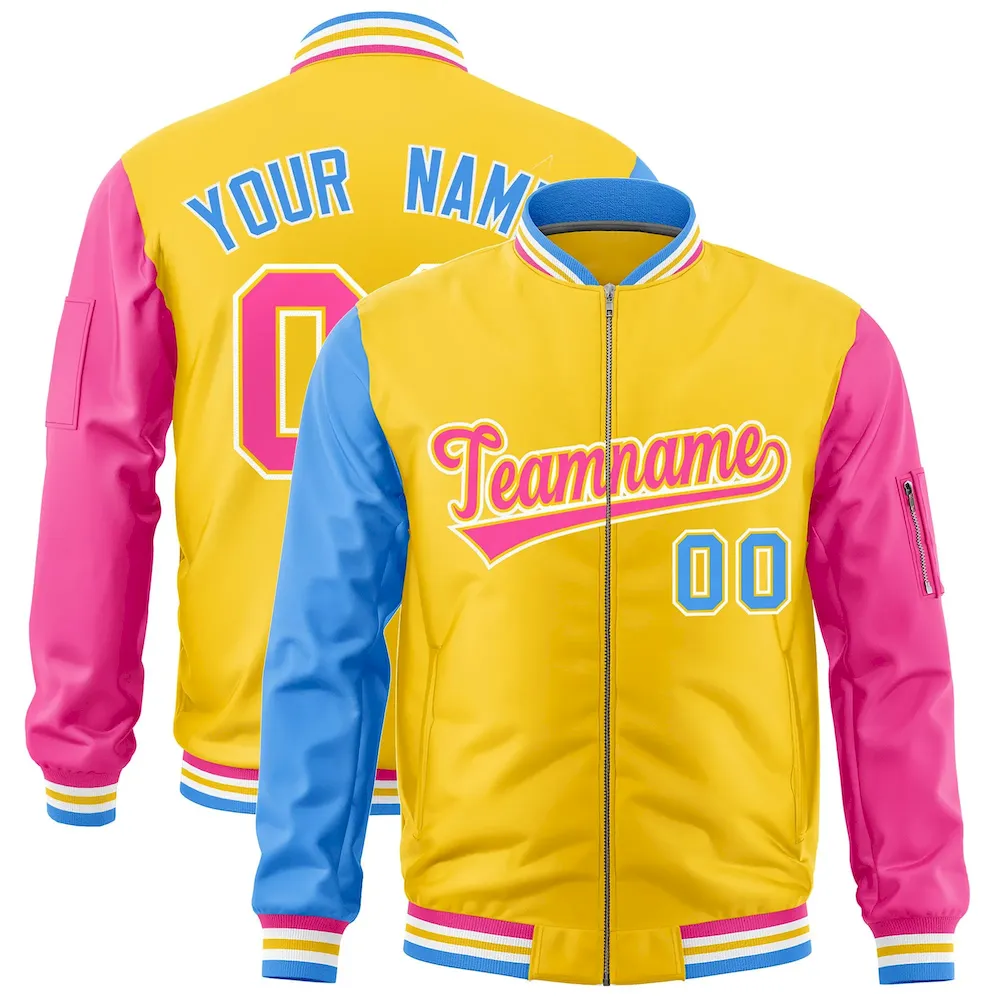 Custom Powder Blue Pink Raglan Sleeves Side Blocks Pattern Authentic Football Jersey