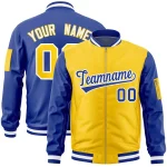Custom Kelly Green Royal Varsity Full-Zip Two-Tone Letterman Bomber Jacket