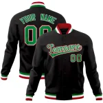 Custom Black Classic Style Varsity Full-Snap Letterman Jacket Jersey