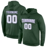 Custom Green White-Purple Classic Style Uniform Pullover Fashion Hoodie
