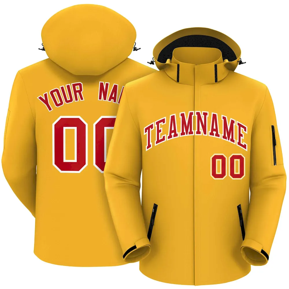 Custom Navy White-Red Classic Style Waterproof Jacket