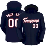 Custom Navy White-Red Classic Style Waterproof Jacket