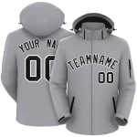 Custom Gray Black-White Classic Style Waterproof Jacket